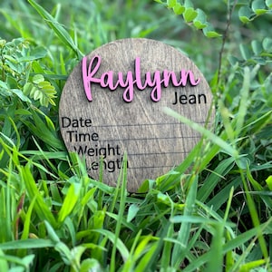 Newborn Baby Name Signs With Birth Stats Date Time Length Weight Round ...