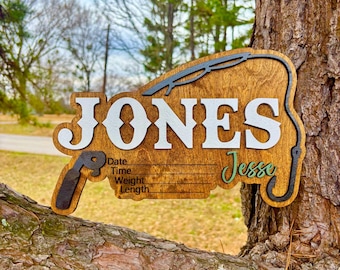 Personalized Baby Fishing Stat Sign for Newborn Boy Hospital Birth Announcement Nursery Decor with Name Date Weight Length Details