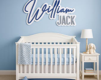 Personalized Wooden Baby Name Sign for Nursery Wall Above Crib – Custom Baby Shower Gift – Kids Room Décor Name Plaque