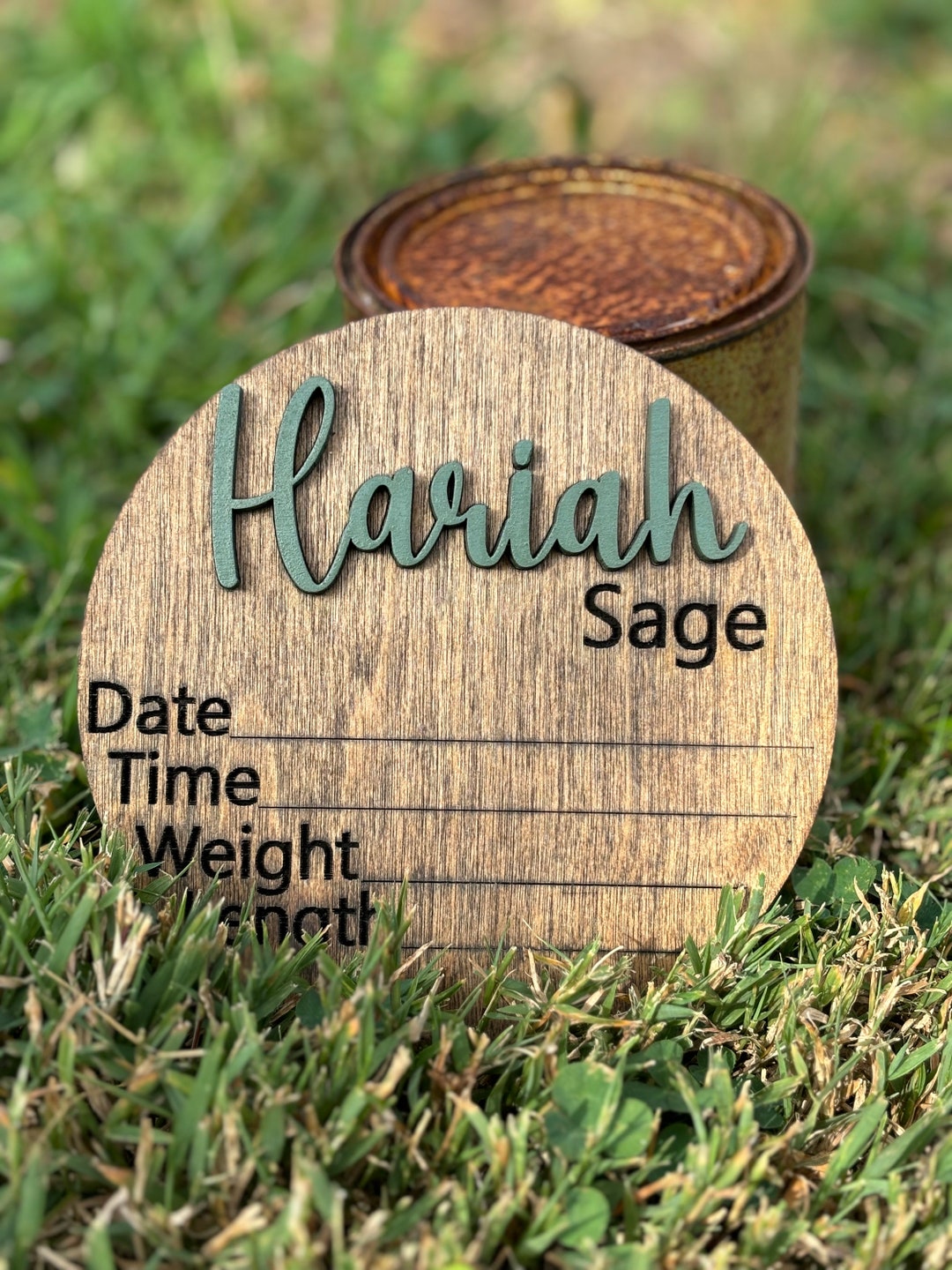 Newborn Baby Name Signs With Birth Stats Date Time Length Weight Round ...