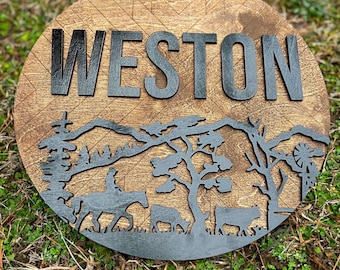 Personalized Cowboy Name Sign, Rustic Farm Nursery Decor