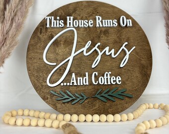 Coffee signs faith decor Jesus Christ sign faithfulness wall decoration office wall Jesus faith wood sign