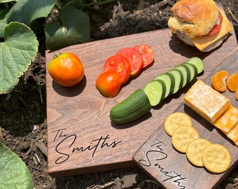 Personalized Walnut Cutting Board: Engraved Wedding, Housewarming Gift