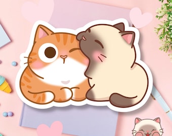 Funny Cat Meme Sticker | Cat Nomming Cat Face | Cute Funny Cat | Gift For Cat Lover
