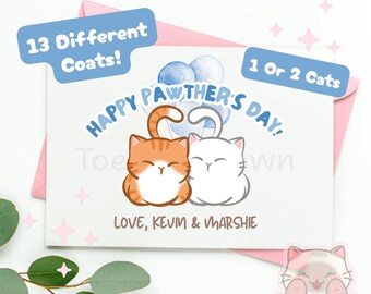 Personalised Funny Cat Father’s Day Card From Cats | Father’s Day Card from Cats | Multiple Breeds, 1 or 2 Cats