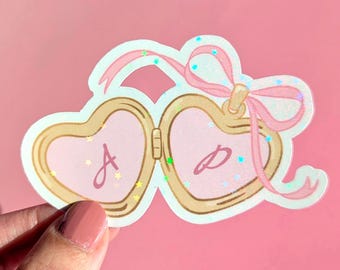 Custom Initial Heart Locket Sticker | For Couple, Valentine’s Day, Anniversary, Wedding, Engagement