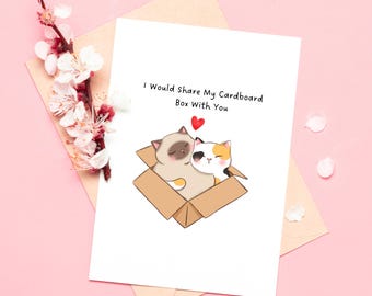 Cute Cat Valentine’s Day, Anniversary Card | Romantic Love Card | I Love You Card For Girlfriend, Boyfriend, Wife, Husband, Cat Lover