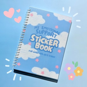 Wiederverwendbares Sticker Buch | A5 Aufbewahrungs-Organizer für Sticker-Sammlung | My Emotional Support Sticker Album | Geschenk für Sticker Sammler