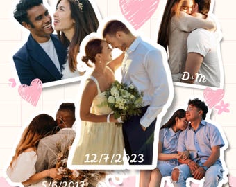 Custom Couple Photo Sticker | For Her, Him, Girlfriend, Boyfriend | Valentine’s Day, Anniversary, Engagement Gift | Holographic or Matte