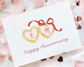 Personalised Anniversary Card For Her, Him, Wife, Husband, Boyfriend, Girlfriend | Initial Locket |Wedding, Engagement, Happy Anniversary |