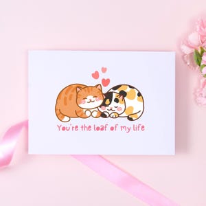 Chat mignon saluant la carte d'anniversaire de la Saint-Valentin | pour chats au gingembre et calicot | Je vous fais plaisir | Cadeau de Saint-Valentin pour amoureux des chats
