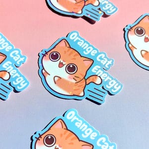 Funny Ginger Cat Sticker | Orange Cat Energy Meme | Cute Kawaii Zoomies Cat | Cat Lover Gift
