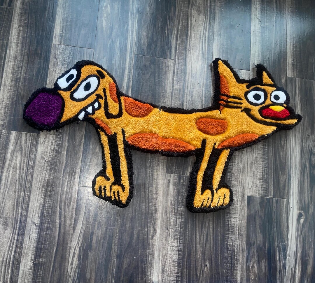 Pull Rug Base 90s Catdog Tufted Pull Apart Rug - Etsy