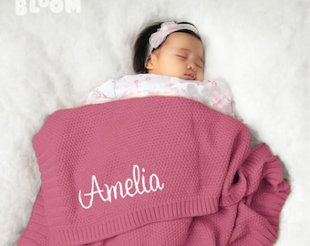 Custom Baby Name Blanket, Personalized Embroidered Blanket, Stroller Blanket, Baby Shower Gift, Newborn Baby Gift, Personalised Name Blanket