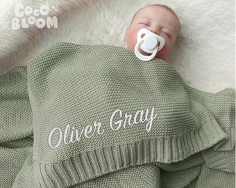 Couverture avec prénom personnalisé, couverture brodée personnalisée, couverture pour poussette, cadeau baby shower, cadeau nouveau-né, couverture avec prénom personnalisé