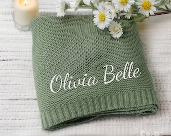 Custom Baby Name Blanket, Personalized Stroller Blanket, Kids Embroidery Blanket, Newborn Baby Shower Gift Personalised Name Swaddle Blanket