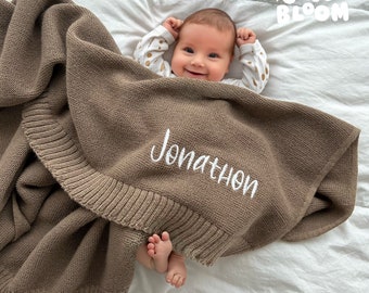 Custom Baby Name Blanket, Personalized Newborn Blanket, Embroidered Stroller Blanket Baby Shower Nursery Gift Personalised Kids Name Blanket