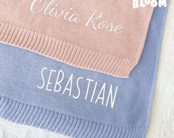 Personalized Baby Name Blanket, Custom Monogrammed Blanket, Kids Swaddle Stroller Blanket, Newborn Baby Shower Gift, Gift for New Parents