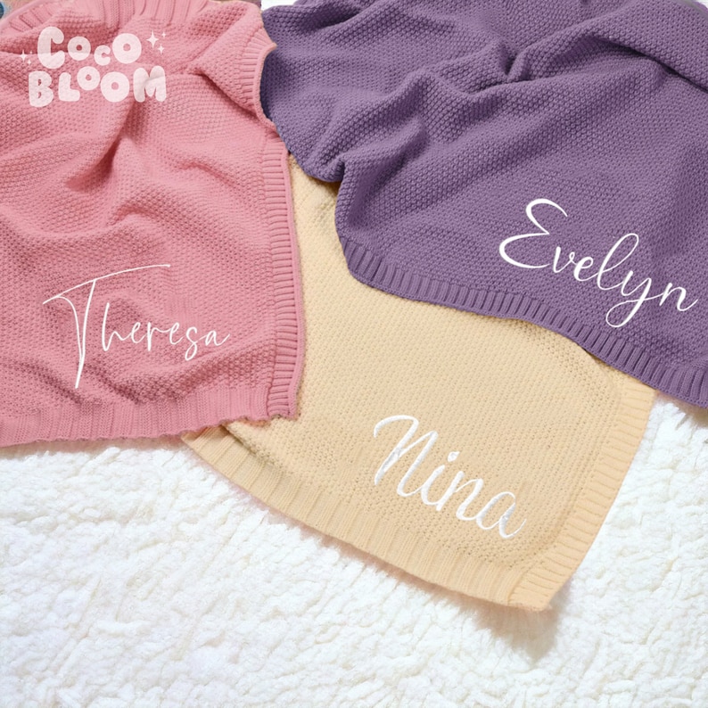 Coperta con nome personalizzato per bambino, coperta ricamata personalizzata, coperta per passeggino, regalo per baby shower, regalo per neonato, coperta con nome personalizzato immagine 7