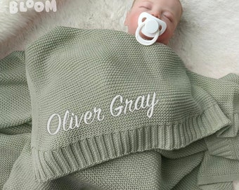 Personalized Baby Name Blanket, Custom Embroidered Blanket, Stroller Blanket, Baby Shower Gift, Newborn Baby Gift, Personalised Name Blanket