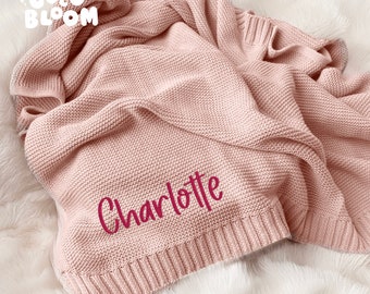 Personalized Baby Name Blanket, Custom Embroidered Blanket, Stroller Blanket, Baby Shower Gift, Newborn Baby Gift, Personalised Name Blanket