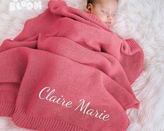 Personalized Baby Name Blanket, Custom Embroidered Stroller Blanket Newborn Baby Girl Boy Shower Gift Birthday Gift New Parents Name Blanket