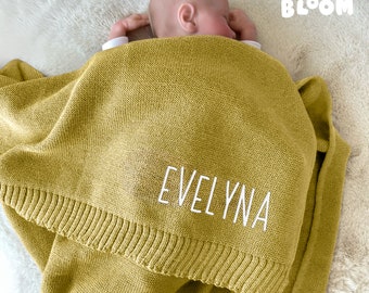 Custom Baby Name Blanket, Personalized Embroidered Stroller Blanket, Kids Monogram Blanket, Newborn Baby Shower Gift Nursery Baby Room Decor