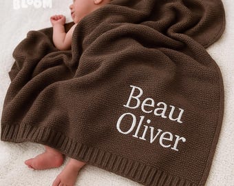 Personalized Baby Name Blanket, Custom Embroidered Blanket, Stroller Blanket, Baby Shower Gift, Newborn Baby Gift, Personalised Name Blanket
