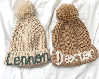 Personalized Name Hat for Kids, Custom Baby Knit Hat, Embroidered Toddler Beanie, Custom Kids Winter Hat Christmas Birthday Gift Boys Girls