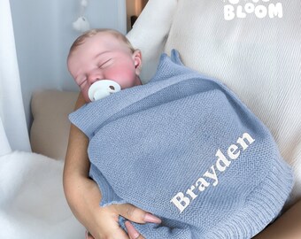 Custom Baby Name Blanket, Personalized Embroidered Blanket, Stroller Blanket, Baby Shower Gift, Newborn Baby Gift, Personalised Name Blanket
