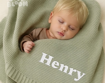 Custom Baby Name Blanket, Personalized Embroidered Blanket, Stroller Blanket, Baby Shower Gift, Newborn Baby Gift, Personalised Name Blanket