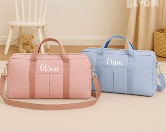 Custom Kids Travel Bag, Personalized Kids Name Duffel Bag, Children's Monogrammed Luggage Weekender Bag, Kids Birthday Baby Shower Gift