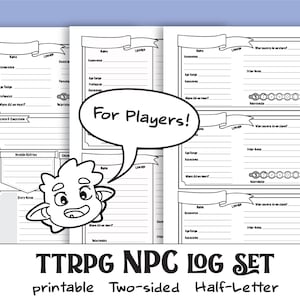 TTRPG NPC Holzstamm | Minimalist Serie | Halbletter Größe | Druckbar | 3er Pack | Für Spieler!
