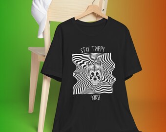 T-shirt de clown maléfique trippant, restez des enfants trippants, t-shirt effrayant clowncore, t-shirt emo gothique bizarre, psycho y2k, chemise stoner, cadeau pour ami,