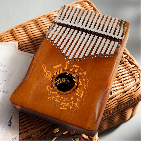 TIB Kalimba Thumb Piano 17 Keys with Mahogany Wood - Portable Mbira Finger Piano Gifts for Kids and Adults Beginners - Hand Piano.