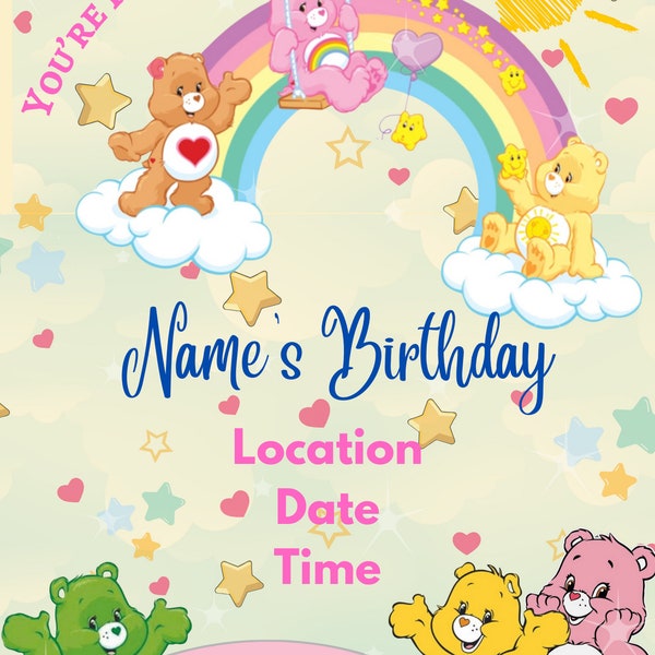 Carebear Kids Invitation