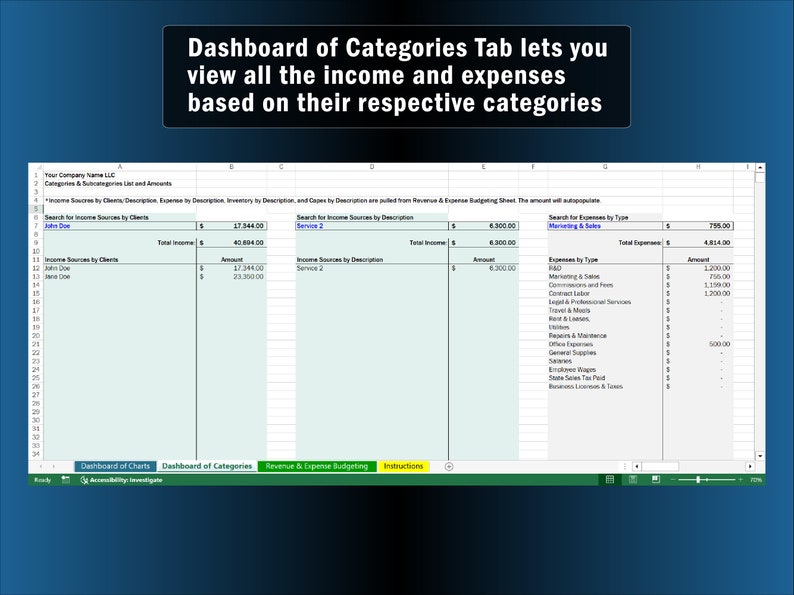 Income, Expenses, Inventory, & Capital Expenditure Tracker image 3