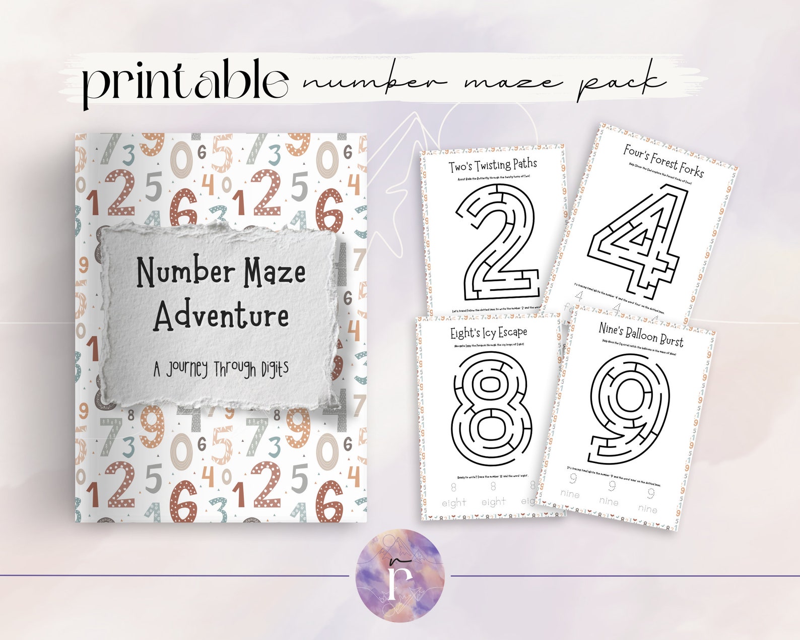 Number Maze Adventure Activity Pack for Kids Printable Math Fun Instant ...