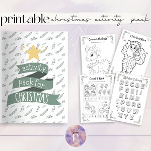 Paquete de actividades navideñas imprimible para niños, diversión navideña y aprendizaje, descarga instantánea