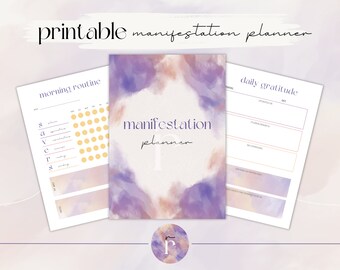 Manifestation Journal Pack 60 Printable Pages for Law of Attraction Goal Setting & Gratitude Instant Download Inspirational Planner