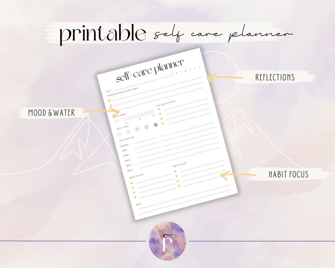 Printable Journal Page - Self Care Planner - Instant Digital Download ...