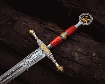 Crusader Sword, Handmade Stainless and Damascus Steel Swords, Templers Swords, Knight Swords, Gifts for him, Valentine's Day Gifts.