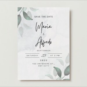Elegant Wedding Invitation Template, Editable Invitation, Canva Template for Digital Download, Elegant Modern Invite, Save the Date