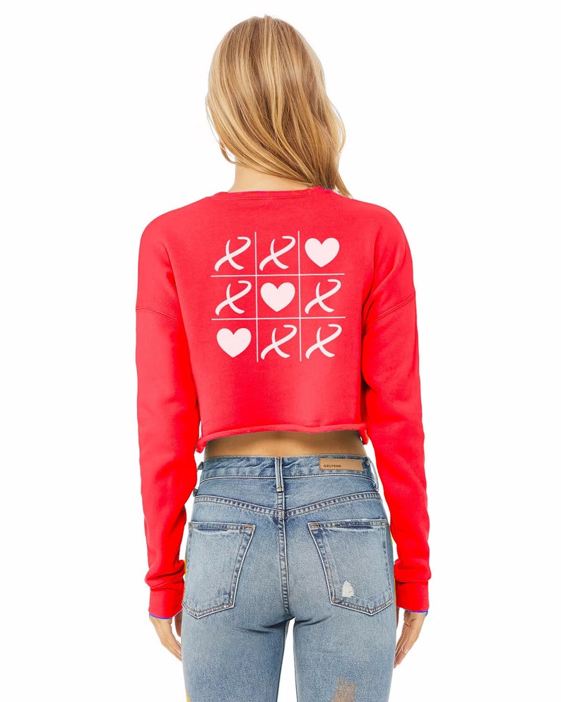 Men's Tic Tac Toe Heart Pattern Round Neck T-Shirt