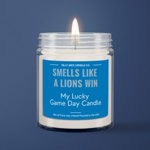 Smells Like a Lions Win Candle | Detroit Football Game Day Candle | Lions Football Fan Gift | Game Day Decor | Funny Sports Candle