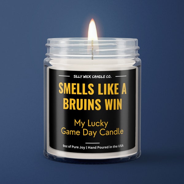 Smells Like A Bruins Win, Boston Bruins Funny Gift, Lucky Hockey Candle, Bruins Fan Gift, Hockey Game Day Decor, Bruins Birthday Gift