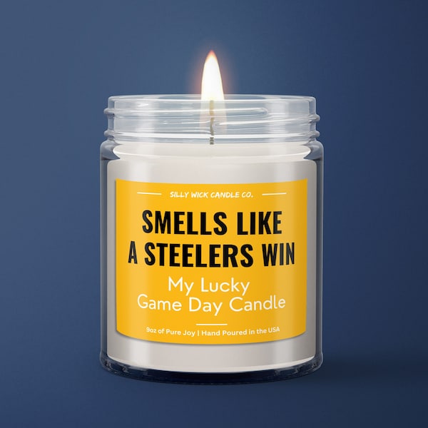 Smells Like A Steelers Win Candle | Game Day Football Candle | Pittsburgh Steelers Gift For Him | Steelers Fan | Game Day Decor