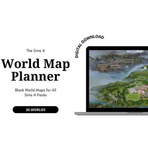 Sims 4 World Map Planner Blank Maps for All 28 Worlds Digital Download PNG Files for Lot Planning and Gameplay Organization