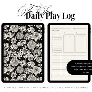 Sims 4 Planner Daily Play Log Digital Planner for Achievements Goals Life Events Digital Journal Sim Life Organizer Printable & Digital Use