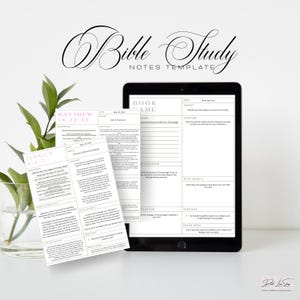 Bible Study Template Printable Study Notes Digital Download Customizable Spiritual Journal Planner Faith Reflection Organizer